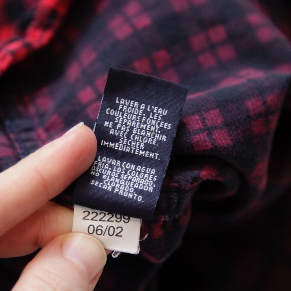 Vintage Tommy Hilfiger Corduroy Plaid Gingham Collared Button Down Shirt, Kids 4 - Picture 6 of 6